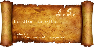 Lendler Sarolta névjegykártya
